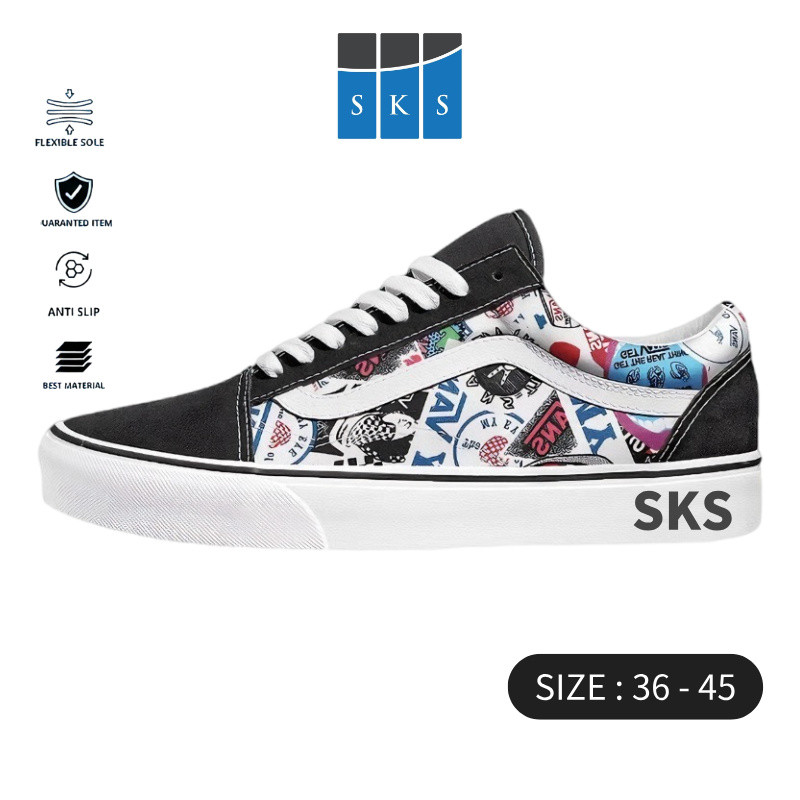 Old Skool ได้ทั้งชายและหญิง รองเท้าผ้าใบรองเท้าลําลอง รองเท้าผู้ชาย รองเท้าผู้หญิง รองเท้าผ้าใบ Low-Top สวมใส่สบาย 36-45