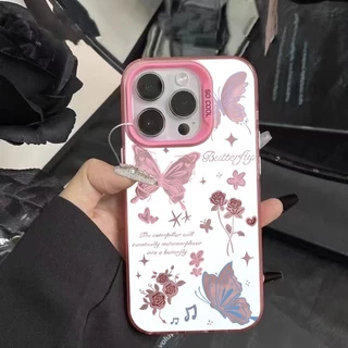 ❤️❤️เคสไอโฟน 11 12 13 14 15 17 Pro Max Matte Butterfly Ro Lar Ca สำหรับ iPhone 7 8 16 15 PLUS X/XS XR XSMAX