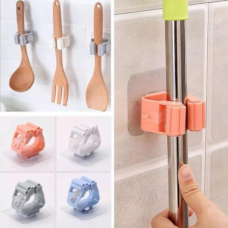GUNDAN BROOM HANDLE HOLDER MOP ไม้แขวนเสื้อ BROOM STEM CLIP BROOM HOOK STICK