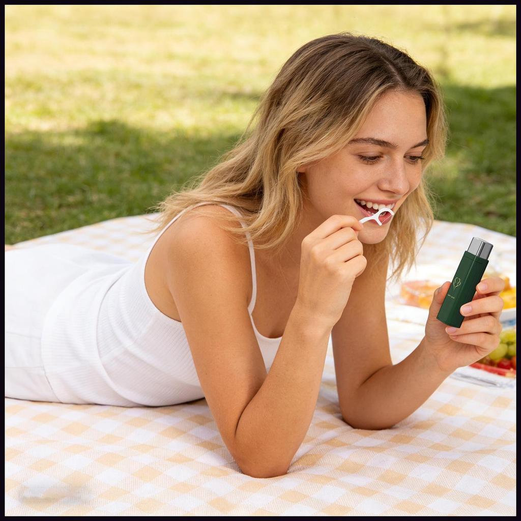 Travel Floss Picks แบบพกพารีฟิลอัตโนมัติอุปกรณ์บ้าน Floss Pick Dispenser สําหรับทําความสะอาด Care Tr
