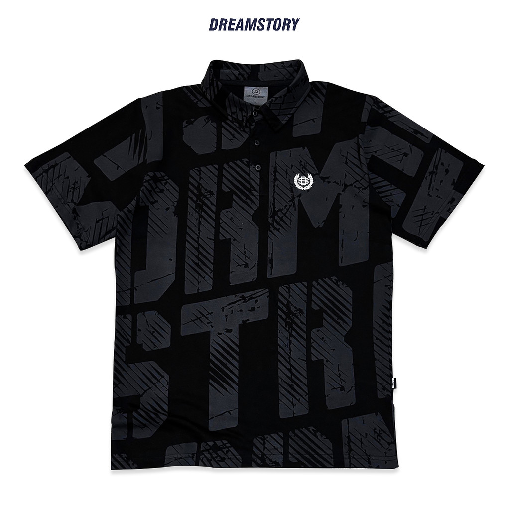 DREAM STORY - เสื้อโปโล Big Fon Cotton Comed 24s สีดําเสื้อยืดคอปกสําหรับบุรุษและสตรี Distro เสื้อยื