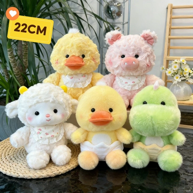 COD ตุ๊กตาขนฟู 22CM เป็ดสีเหลือง ตุ๊กตาไดโนเสาร์ นุ่มนิ่มสุดๆ หลากหลายสไตล์ให้เลือก ของขวัญวันเกิด