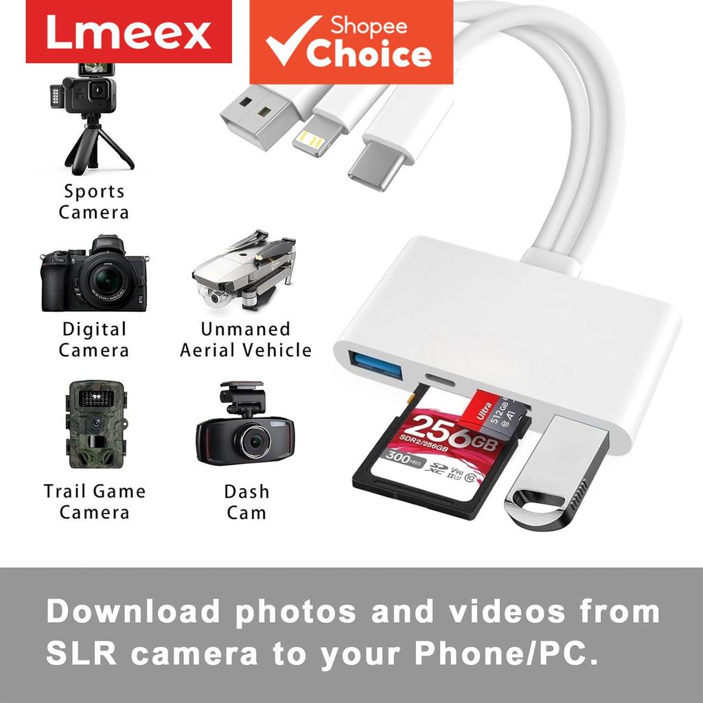 USB 5 in 1 3.0 OTG SD TF Card Reader VGA To Type C Hub Adapter สําหรับ iOS/Android