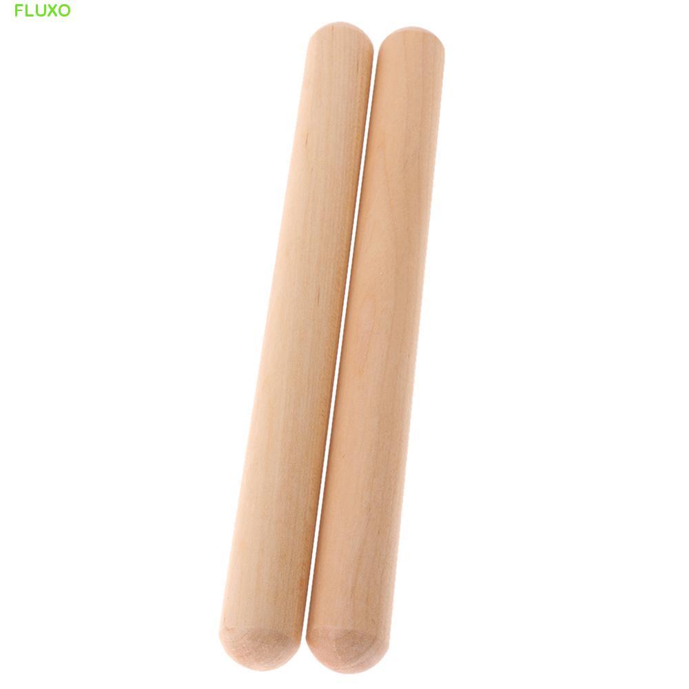 FLUXO กลอง Sticks ทนทาน 2 ชิ้น Claves Percussion Instrument Rhythm การเรียนรู้ดนตรีไม้ Beating
