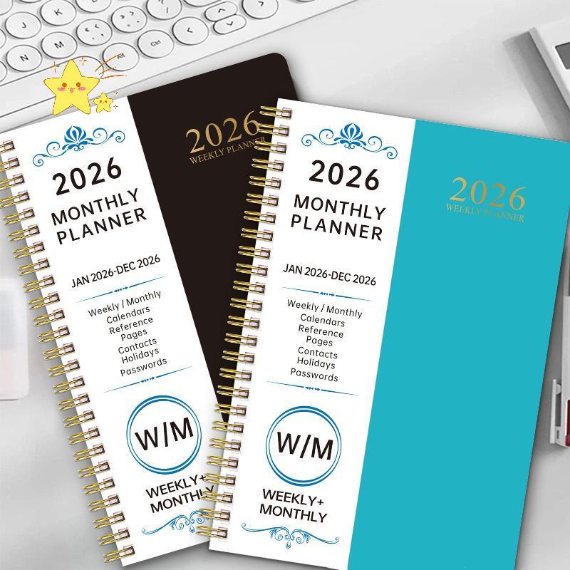 [JBTH] 2026 Planner Notebook พร้อมแท็กดัชนี Coil A5 ขนาด 365 วันไดอารี่ Office Work Planner Schedule