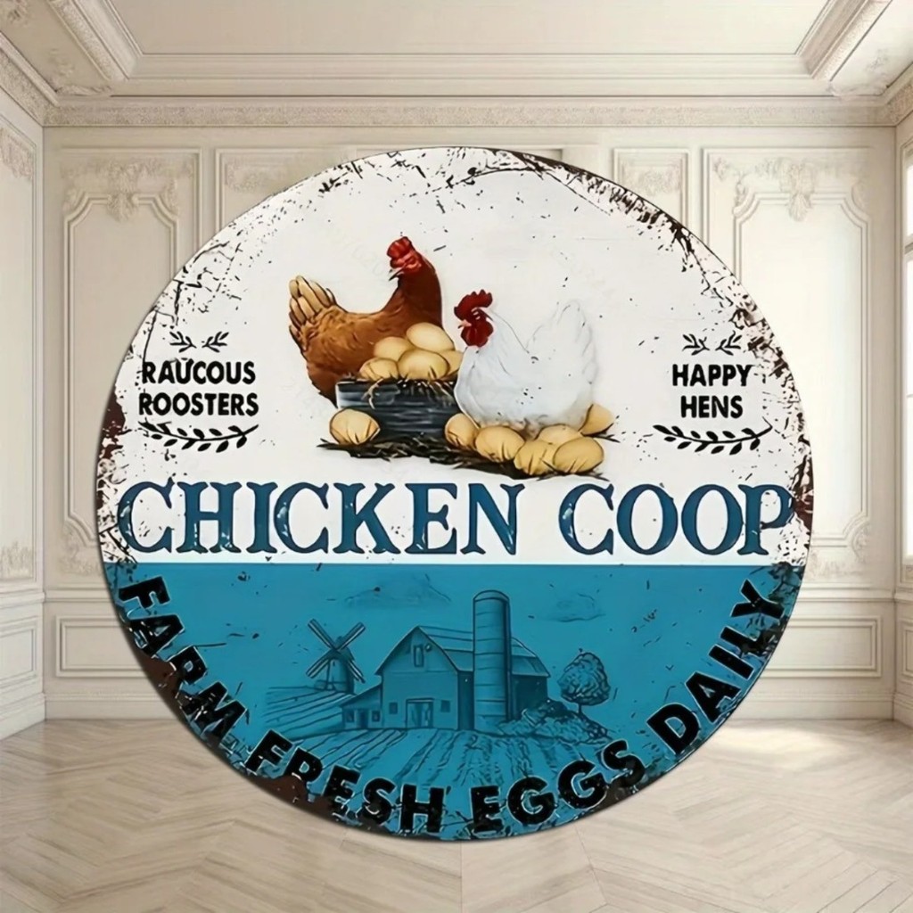 HELLOYOUNG Farmhouse Chicken Wall Decor Sign Home Door Hanging Art Rustic Farmhouse Decor สําหรับวัน