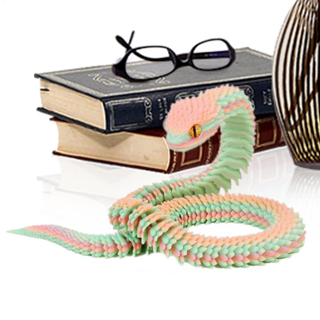 3D Printed Snake Model Flexible Snake Model Animal 3D Printed Snake Toys Fidget Toy Simulation Movab