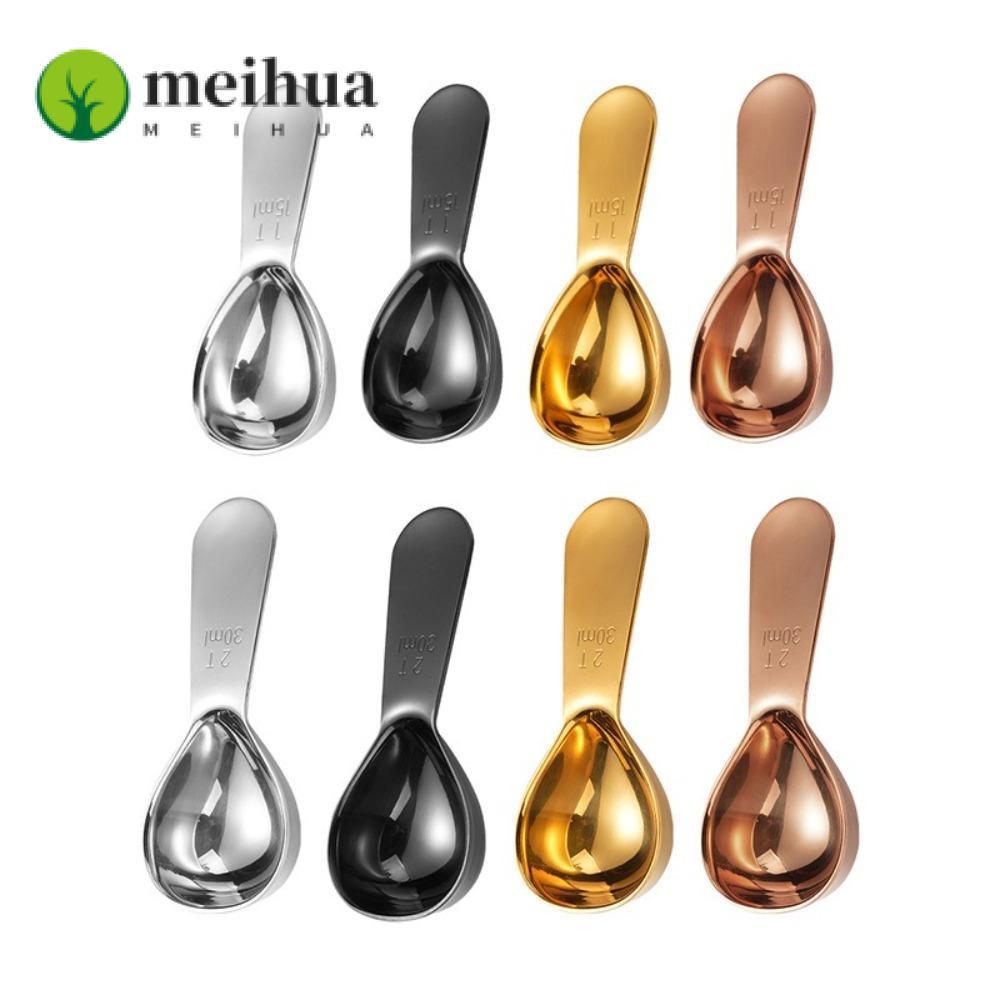 MEIHUA ช้อนตวงเมล็ดกาแฟ, สแตนเลส 15/30ml ที่ตักกาแฟ, ทนทาน 1 Tbsp หรือ 2 Tbsp Ergonomic Tablespoon B