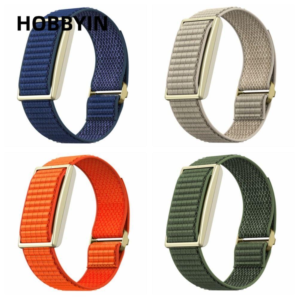 HOBBYIN Fitness Tracker Strap,ปรับไนลอนกีฬา,Breathable Loop Design สายรัดข้อมือสําหรับPolar Loopสําห