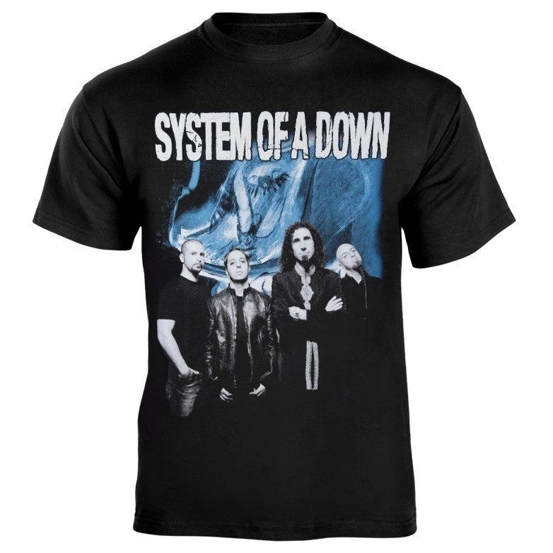 เสื้อยืดวง SYSTEM OF A DOWN แขนสั้นสำหรับผู้ชายและผู้หญิง สไตล์เรโทร ฮิปฮอป Y2k เสื้อยืดแบรนด์เทรนด์