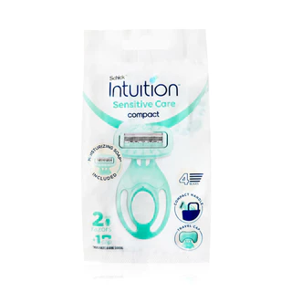 Schick Intuition Sensitive Compact 40g ชิค มีดโกน 2 ชิ้นและ Travel Cap.