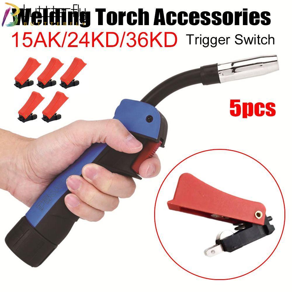 BUTTTERFLY 5pcs Trigger Switch เครื่องเชื่อมอุปกรณ์เสริมพลาสติก MIG MAG เครื่องเชื่อมสําหรับ 15AK/24