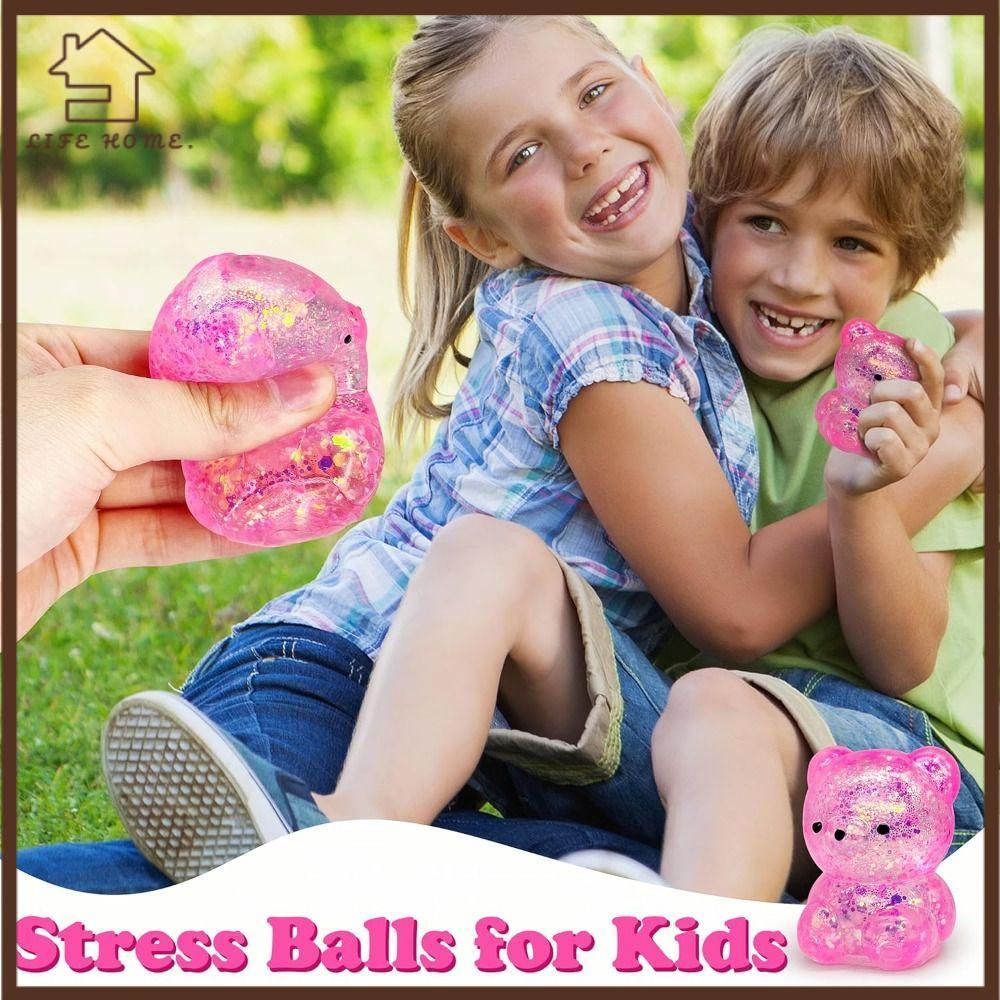 YELGIRL Bear Squishy Fidget ของเล่น, Gummy Bear น่ารักน้ําตาลความเครียด Ball Sensory ของเล่น, นุ่มตล