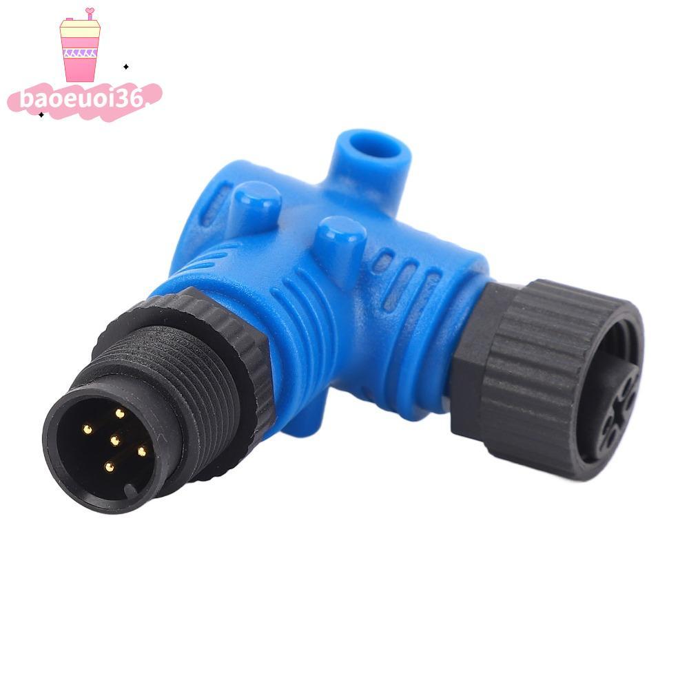 ขั้วต่อข้อศอก 90 องศา 5 พิน M12 สำหรับเครือข่าย Marine Lowrance