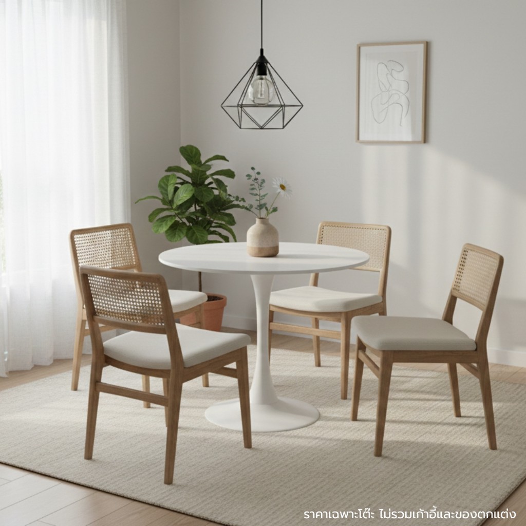 Looms โต๊ะอาหาร รุ่น JACI ขนาด 80 ซม. (80x80x73 ซม.)  แบรนด์ LOOMS