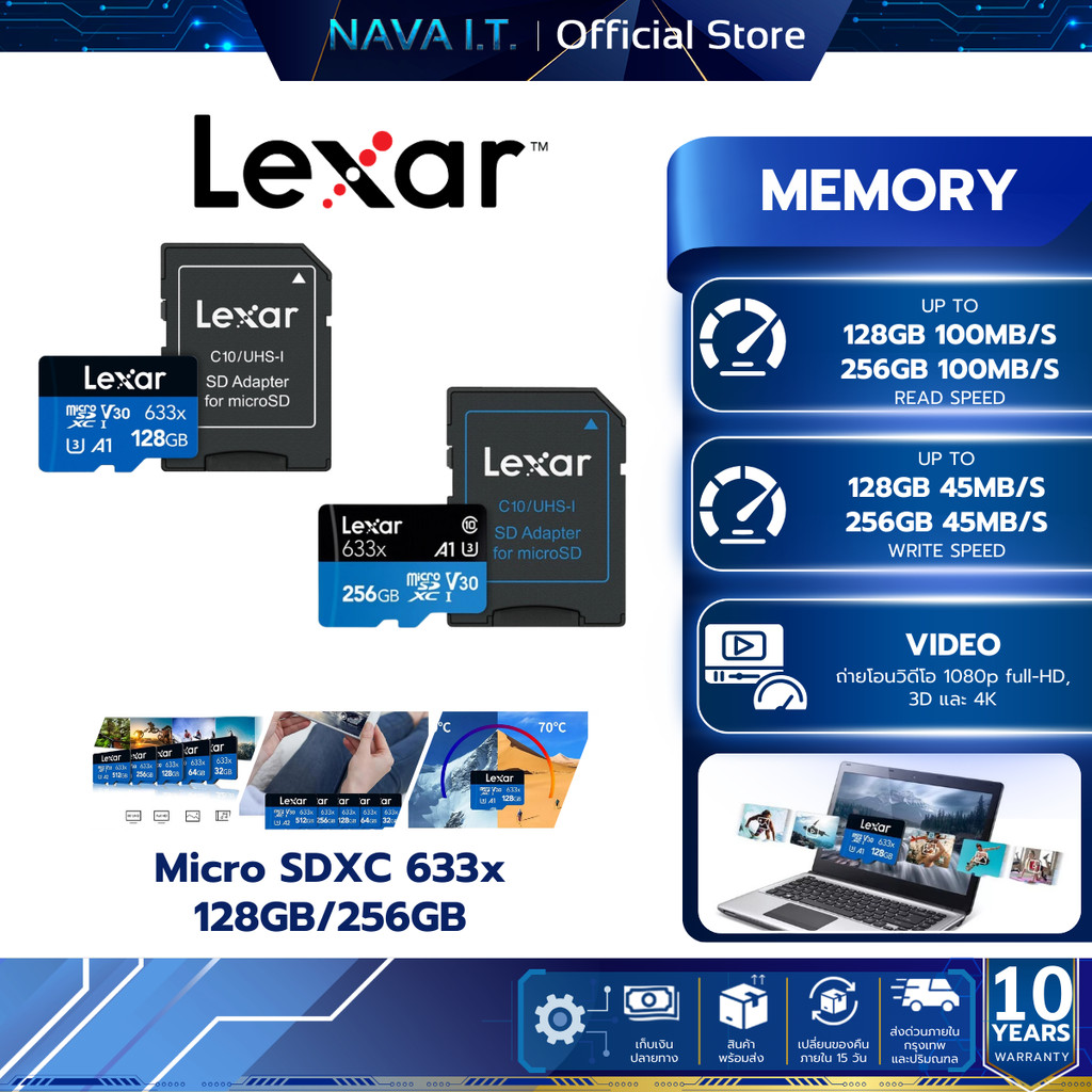 LEXAR MicroSD 633x MICRO SD CARD 128GB-256GB