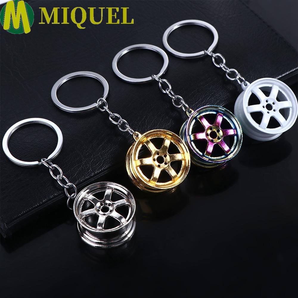 MIQUELZA พวงกุญแจรถล้อ, Mini INS ขอบยาง Key Holder, Unique Wheel Hub Keyring Alloy Bag Charms