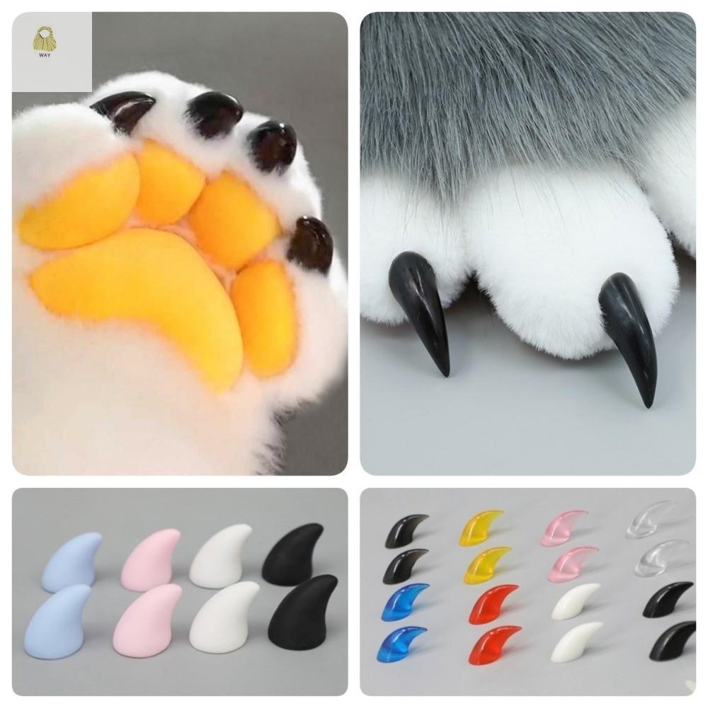 WAY 8pcs สัตว์ Fursuit Claws อุปกรณ์เสริม, Multicolor Handmade Furry Claws เล็บ, Creative Cos Porps 