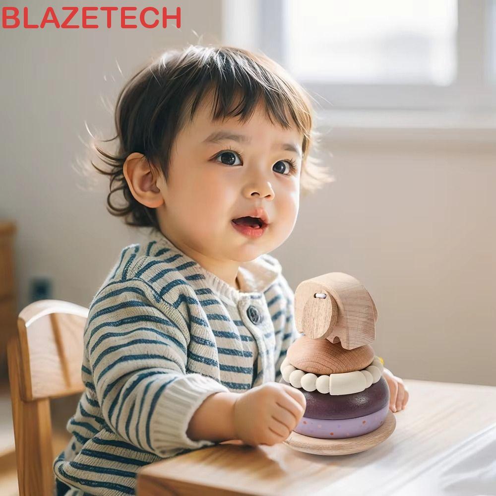 BLAZETECH Baby Pole Stack ของเล่น, ไม้ Montessori สัตว์บล็อกของเล่นเพื่อการศึกษา, Balance เกมสมอง Se