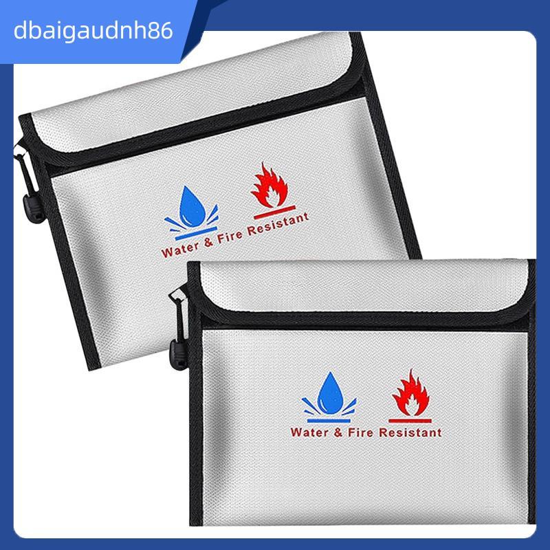 READY STOCKFireproof and Waterproof Document Bag-9" X 7" 2-Pack Large Safe Bag with Zipper for Docum