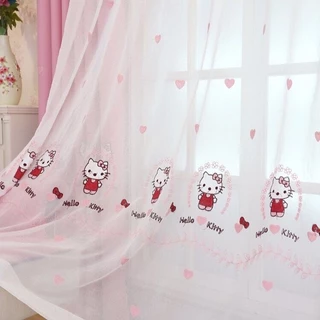 MOJO ผ้าม่าน Hello Kitty ผ้าม่านหน้าต่าง ผ้าม่านกันแสง น้ำหนักสูง กันแสง ห้องรับแขก