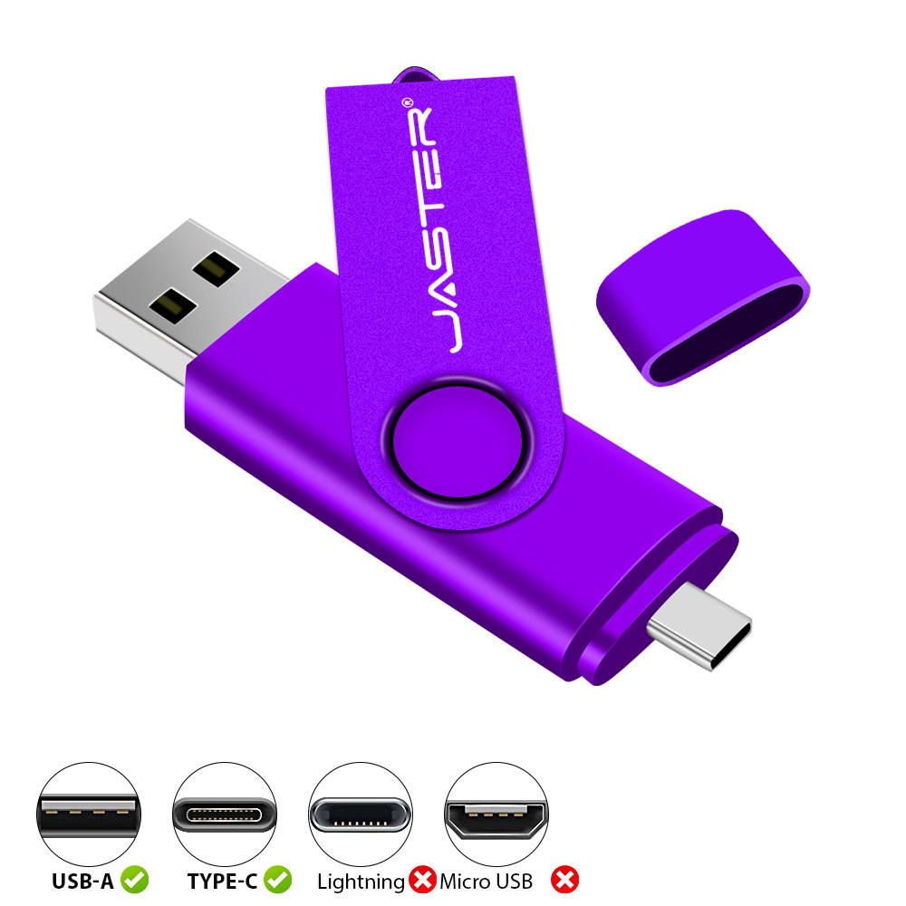 พร้อมสต็อก Fast Shipping type-c โทรศัพท์มือถือ U Disk Cross Mirror Metal U Disk 128G Dual Interface 