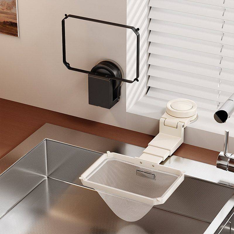 Kitchen Suction Cup Drain Rack Drill-Free Sink Sink Residue Disposable Mesh Basket Filter Rack Wohd