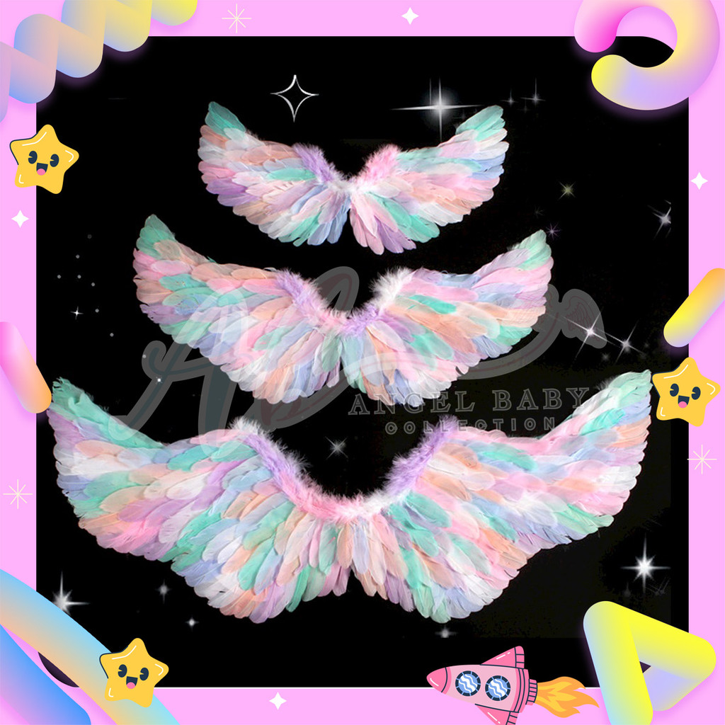 Angel Baby Kids Pastel Unicorn Angel Wings Set Accessories