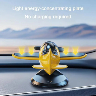 Solar Powered 360° Rotating Aircraft Ornament Creative Car Center Console Decor Car Interior Ornament Accessories