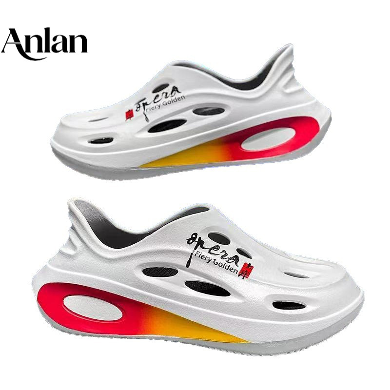 Anlan หนาSoled แฟชั่น Baotou Beach Wading รองเท้าผู้ชายมะพร้าวรองเท้า Soft-Soled รองเท้าผู้ชายน้ําหน
