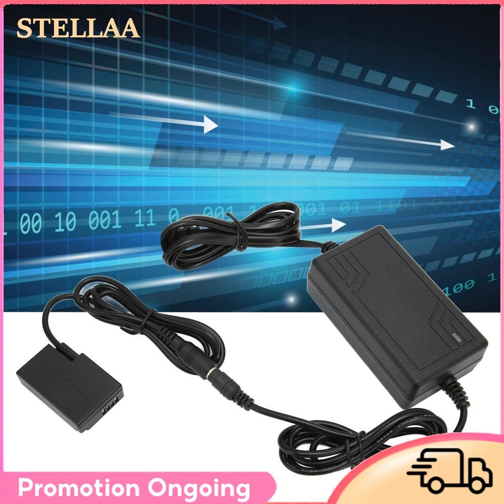 Stellaa ชุดแบตเตอรี่จำลอง DC Coupler DR-E18 ABS พร้อมอะแดปเตอร์จ่ายไฟสำหรับ 850D EOS RP Mirrorless 7