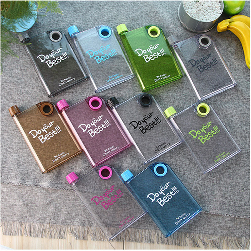 Frosted Round Hole แบบพกพาถ้วยน้ําแบน Handy Cupถ้วยพลาสติกแบบพกพาสแควร์ขวดน้ําโน้ตบุ๊คขวดน้ําโลโก้3.5