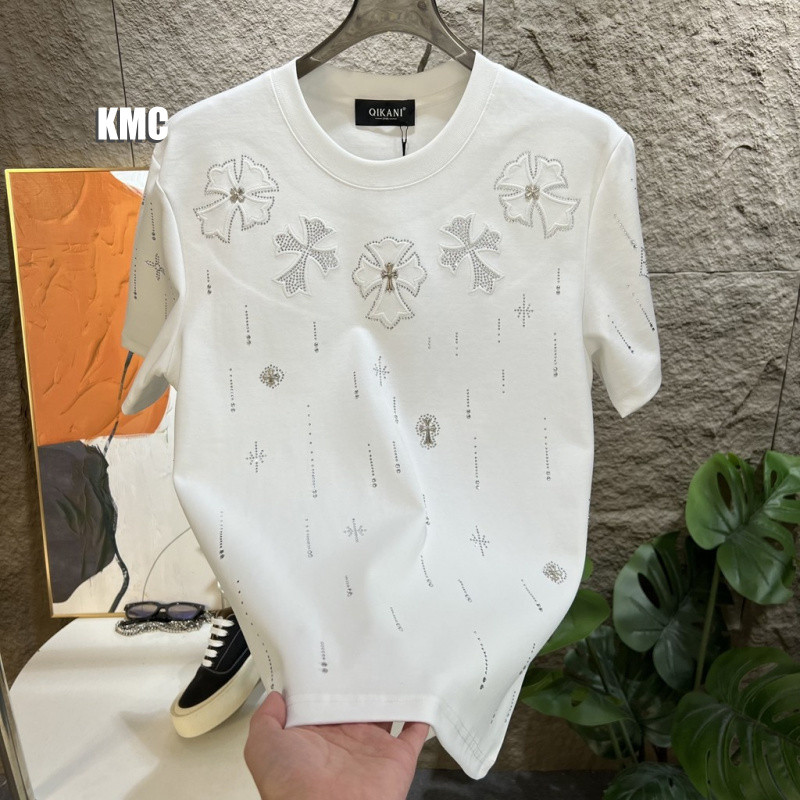 เสื้อผู้ชายแขนสั้น ลายเพชร Cross วัสดุฝ้ายระบายอากาศดี เหมาะสำหรับสวมใส่ในทุกวันและตามเทรนด์