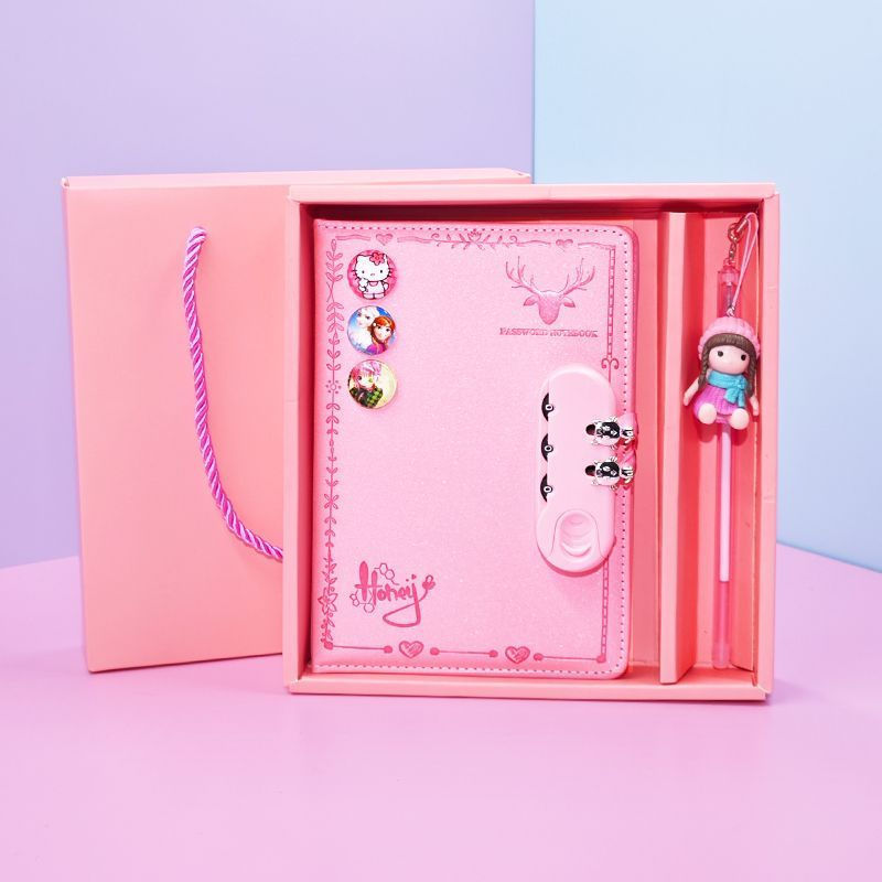 New Product#Locked diary for elementary school students, cute password notebook for girls, popular p