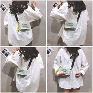 กระเป๋าสะพายไหล่สาวกระเป๋าถือ PVC สีลูกกวาดใสหวานกระเป๋าเยลล…