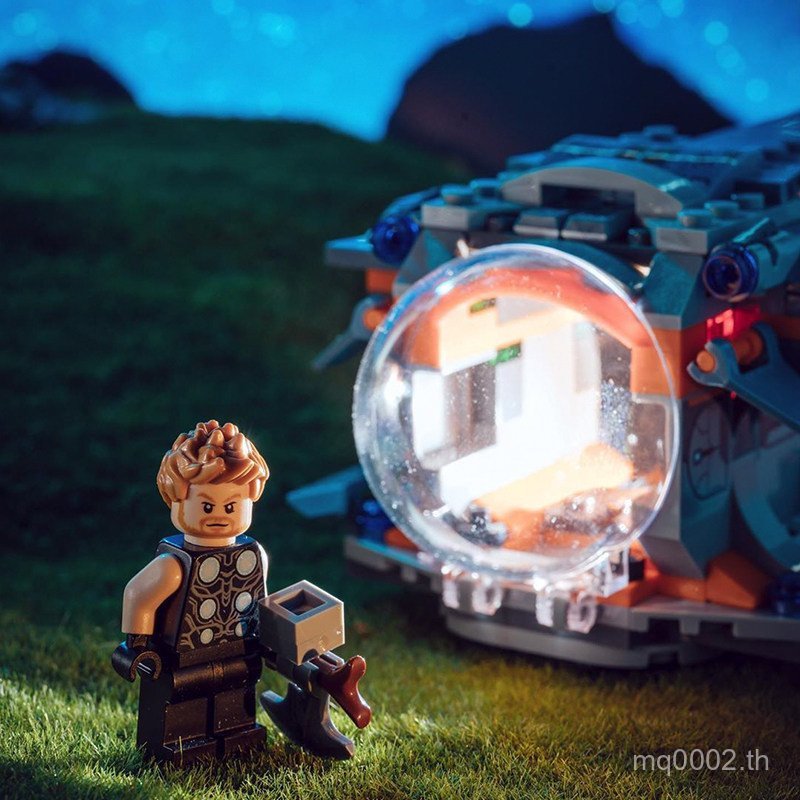 ขายร้อน Avengers 4 Thanos Jewel Thor Tomahawk Weapon Hammer 76102 Raccoon ของเล่นบล็อกตัวต่อเพื่อการ