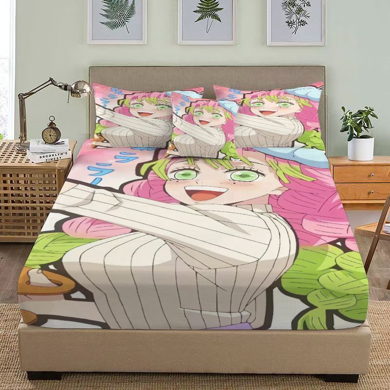 Demon Slayer/Ganlu Temple Honey Glass การ์ตูน Four Seasons ผ้าปูที่นอน/ytjuy