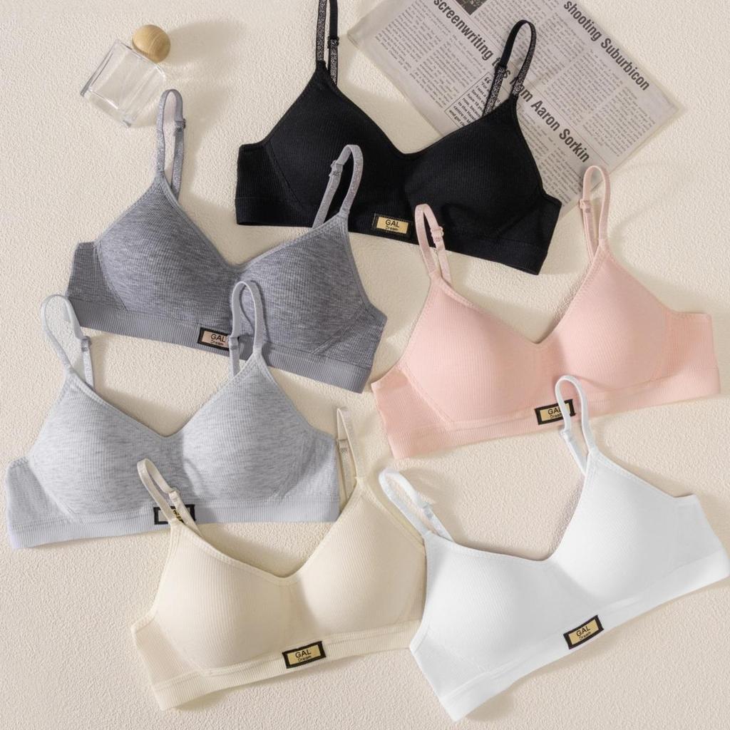 ✨w&c bras✨ทรงสามเหลี่ยม ผ้าฝ้าย 100% นุ่มสบาย ไม่มีโครง ดีต่อผิว สวมใส่สบายทุกวัน มี 4 สีให้เลือก ny977