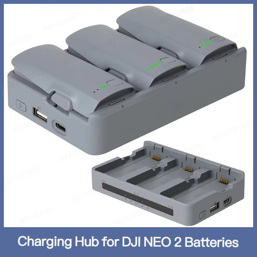 ตัวจัดการการชาร์จแบตเตอรี่สําหรับ DJI Neo 2, 65W Fast CHARGING Hub สามแบตเตอรี่ Charger Power Bank สําหรับ DJI Neo 2 อุปกรณ์เสริมโดรน