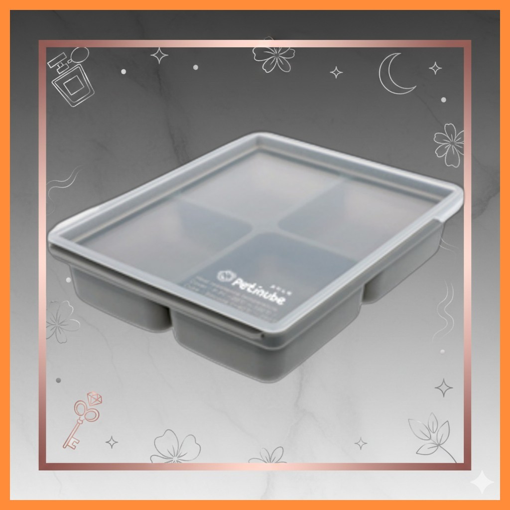 [petinube] ภาชนะแช่แข็งอาหารเด็กซิลิโคน Multi Cube, 4 ช่อง, 1 ชิ้น by monstore25