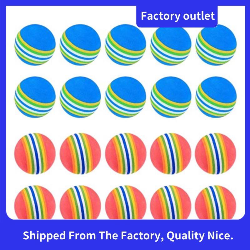 20 ชิ้นลูกกอล์ฟSoft Foam Garden Golf Balls Practice Golf Balls ฟองน้ํา Rainbow Golf Balls สําหรับในร