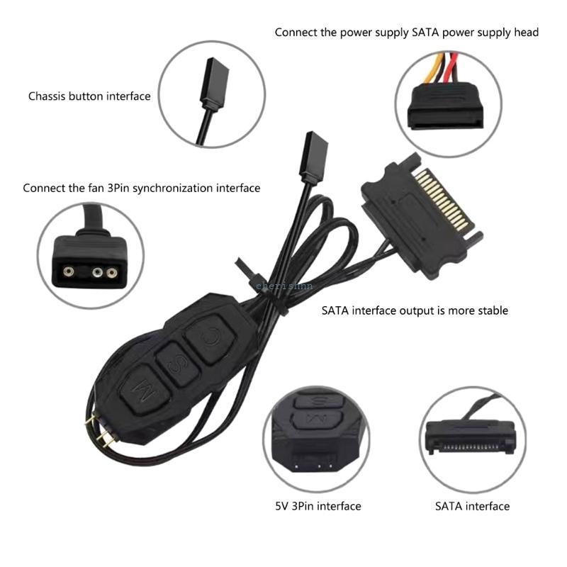 CH* Argb Controller Cable 5V 3pin To Power Supply ARGB Sync Controller Cable