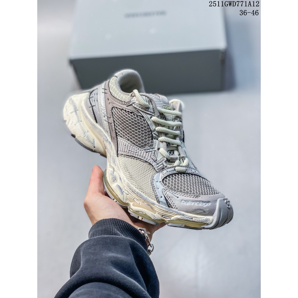 Balenciaga Balenciaga Stapler Stapler Shoes Stapler Round Toe Lace-Up Low-Top Daddy Shoes HLOZ