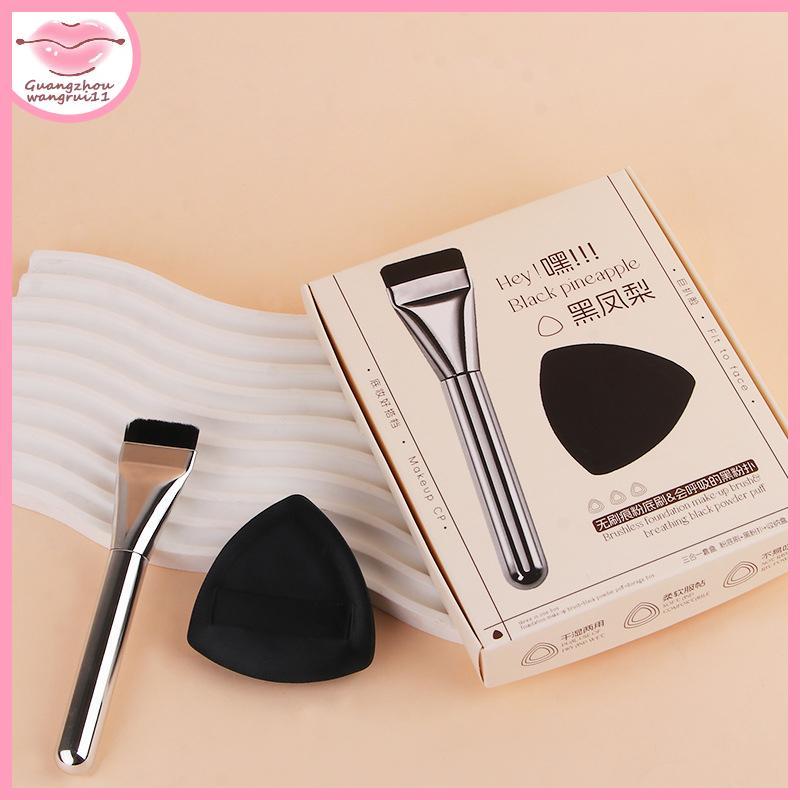 [GZ] แปรงรองพื้นหัวแบน 3-In-1 และพัฟแต่งหน้าเครื่องปั่นฟองน้ําหัวบางเฉียบ Traceless คอนซีลเลอร์ Appl