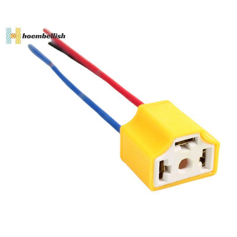 <Hodembellish>คุณภาพสูงH4 สามหลุมเซรามิคสายไฟหัวรถหลอดไฟสายรัดโคมไฟSoet Plug Auto H4 Connector Plugด