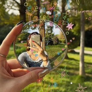 ตลกรับสมัคร Selfie Mirror Travel Photography Prop กระจกนูน กระจกมือถือ กระจกแต่งหน้า