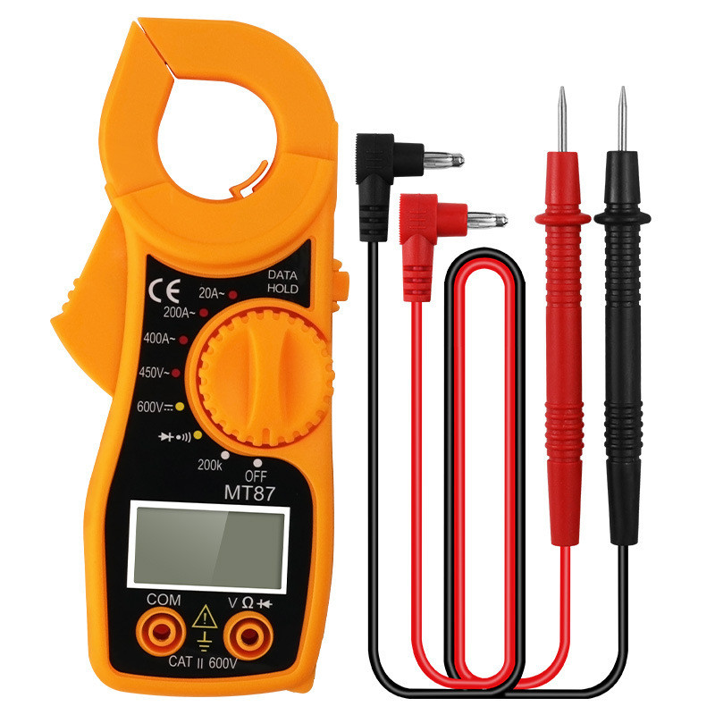 MT87 Digital Clamp Multimeter จอแสดงผลดิจิตอลมัลติมิเตอร์กระเป๋าป้องกัน Burn-Proof Buzzer Gear Test 