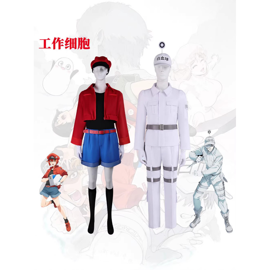 Anime movie "Cells at Work!" BLACK COS costume, red blood cell cosplay costume, COSPLAY clothing