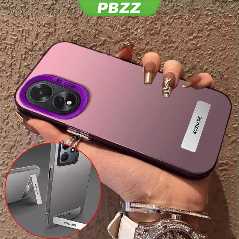 PBZZ เคส Case สำหรับ OPPO A38 4G A58 4G A58 5G A78 4G A78 5G OPPO A98 5G โทรศัพท์ปลอกฮาร์ดเคส TPU ป้องกันเรียบกันกระแทกปกการออกแบบใหม่ความงามกับผู้ถือหรูหรา cycbzj02