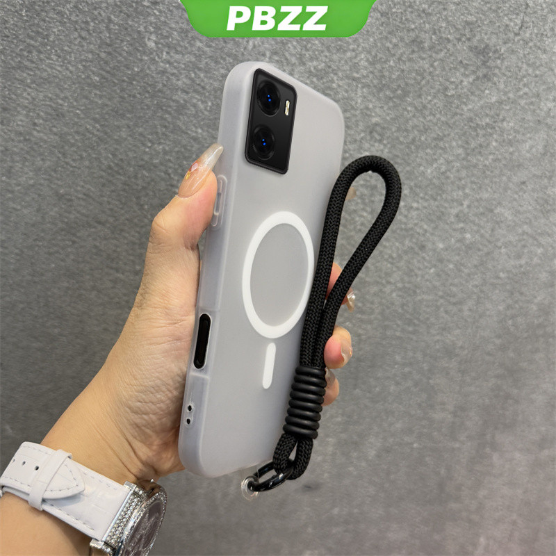 PBZZ Jelly สี 2 in 1 สําหรับ OPPO A57 2022 4g a77 5g a77s 5g เคสโทรศัพท์กันกระแทกออกแบบใหม่ความงามพร้อมเชือกเส้นเล็กไร้สายแม่เหล็กสีดํา GDBSWX02